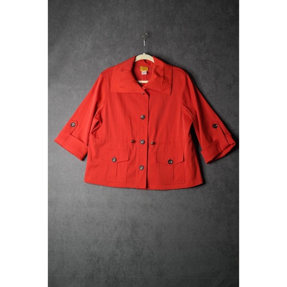 Ruby Rd. Red Button Jacket Size 14 - Picture 1 of 9